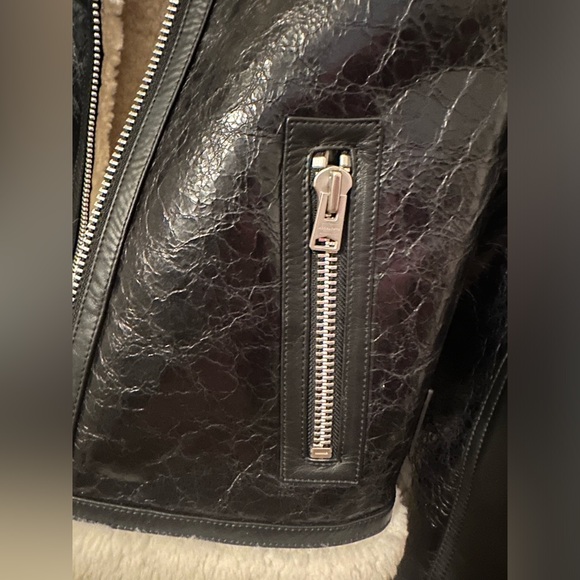 All Saints Shearling Jacket medium - Picture 9 of 12